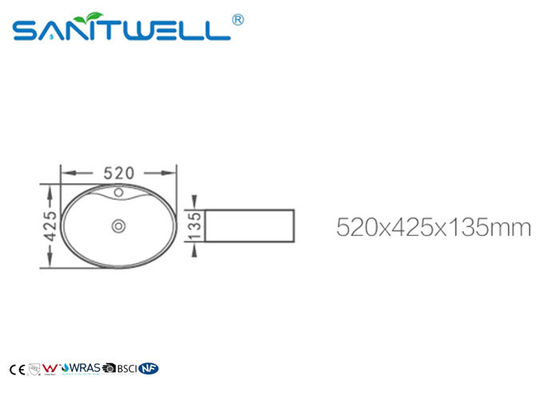 Solid surface counter Ceramic Art Basin mirror cabinet 520*425*135mm