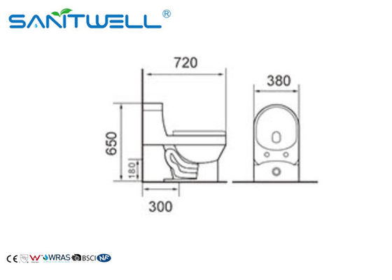 Western standard american standard one piece toilet 1  flush Elongated