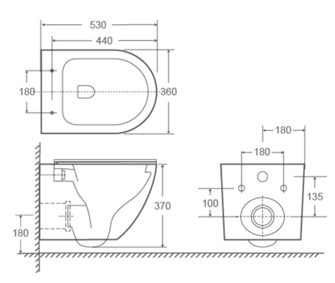 European Style Simple Sanitary Ware Bathroom Ceramic WC White Rimless Wall Hung Floating Toilets