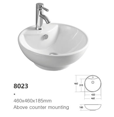 Popular Sanitary Ware Bowl Sink Round Thin Edge Vanity Ceramic Sinks Art Basin With Overflow Hole