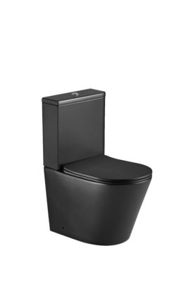 Black Color Ceramic Close Coupled Two Piece Toilet Manufacture Rimless Washing Down Flushing Toilet