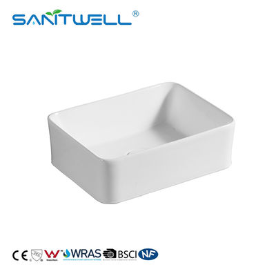 Rectangular White Color Solid Surface Art Wash Basin Lavabo Porcelain Sink Bathroom