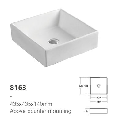 Modern Square Bathroom Sink Ceramic Counter Top Washbasin