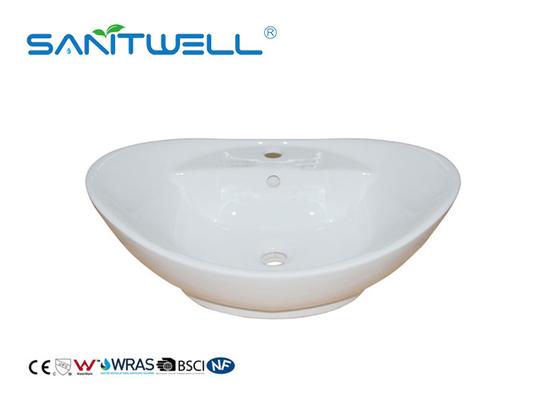 Oval Shape Ceramic Art Basin Counter Top Installation Type 590 * 390 * 220mm