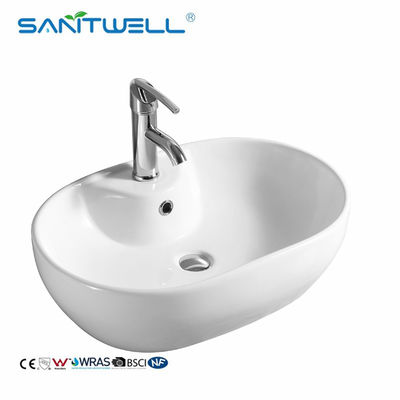 AB8418 Popular White Ceramic Basin Above Counter Basin Countertop Ultra Thin Edge Bathroom Art Basin