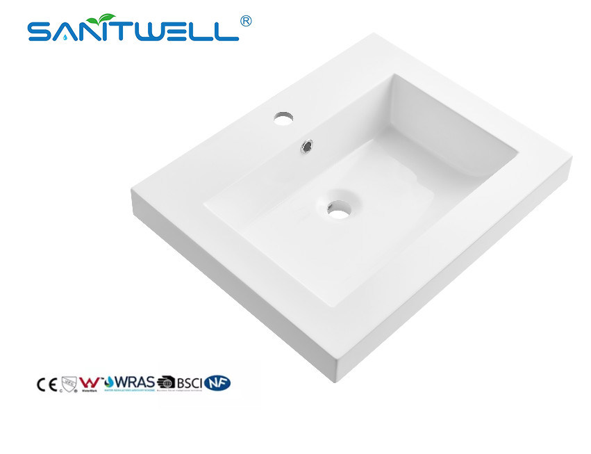 SWM603 Customized Various Size Acceptable Artificial Stone Basins Matt White Rectangle Shape Washing Hand SInks
