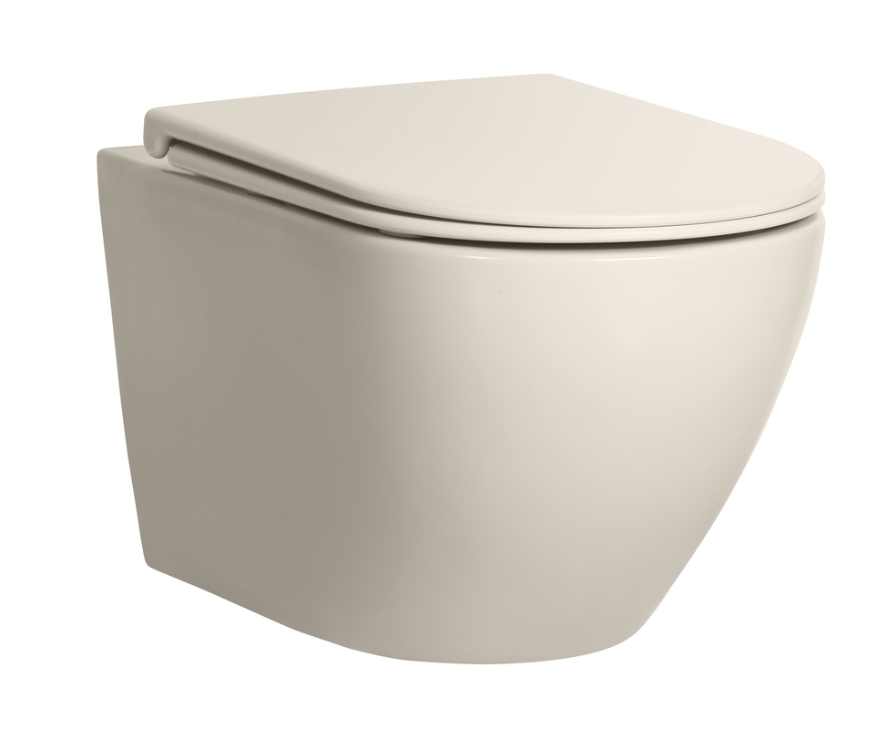 European Ceramic Rimless Washdown New Trend Taupe Color Wall Mounted Toilet Concealed Tank