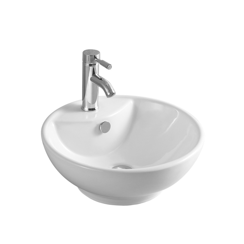 Popular Sanitary Ware Bowl Sink Round Thin Edge Vanity Ceramic Sinks Art Basin With Overflow Hole