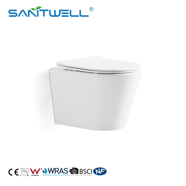 China Manufacture Luxury Modern Europe Standard Round Wall Hung Toilet Wholesale Bathroom Ceramic Turbo Flush